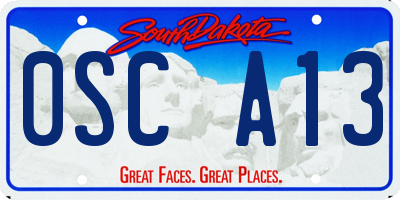 SD license plate 0SCA13