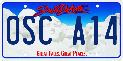 SD license plate 0SCA14