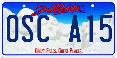 SD license plate 0SCA15