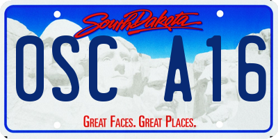 SD license plate 0SCA16