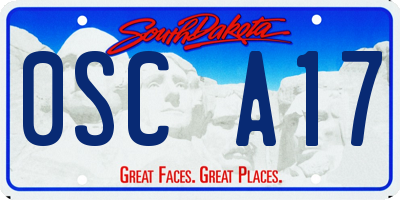 SD license plate 0SCA17