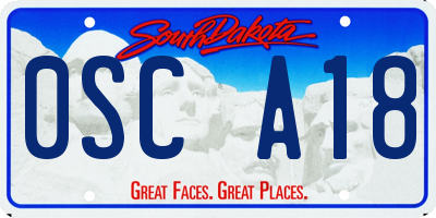 SD license plate 0SCA18