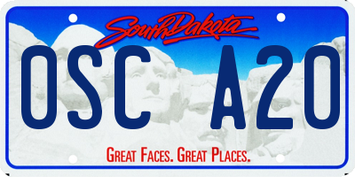 SD license plate 0SCA20
