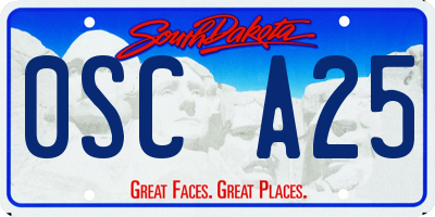 SD license plate 0SCA25