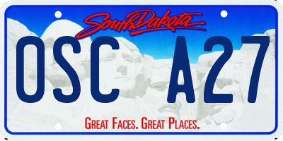 SD license plate 0SCA27