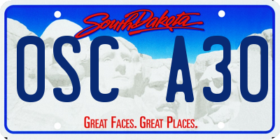 SD license plate 0SCA30