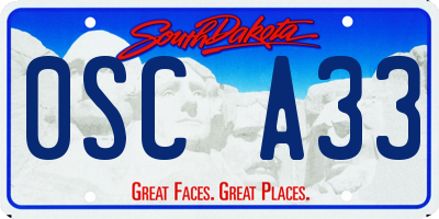 SD license plate 0SCA33