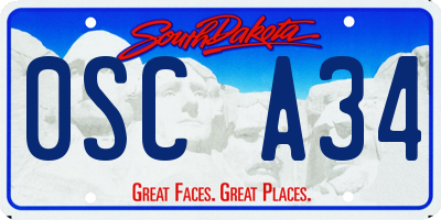 SD license plate 0SCA34
