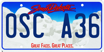 SD license plate 0SCA36