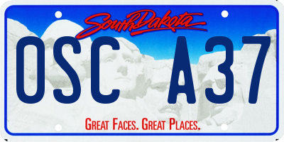 SD license plate 0SCA37