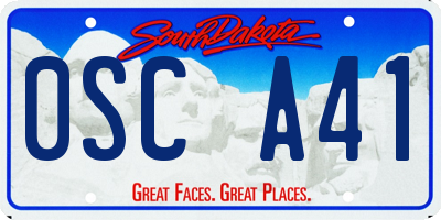 SD license plate 0SCA41