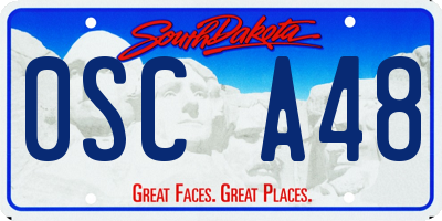 SD license plate 0SCA48