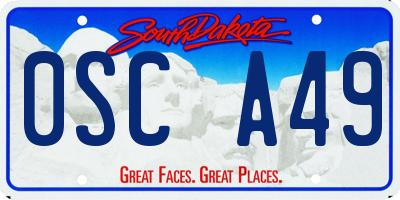 SD license plate 0SCA49