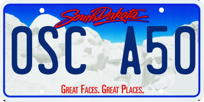 SD license plate 0SCA50