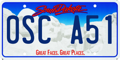 SD license plate 0SCA51