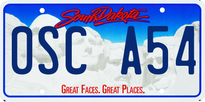 SD license plate 0SCA54