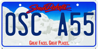 SD license plate 0SCA55