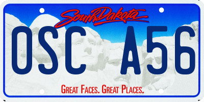 SD license plate 0SCA56