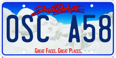 SD license plate 0SCA58