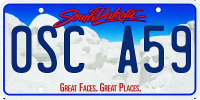 SD license plate 0SCA59