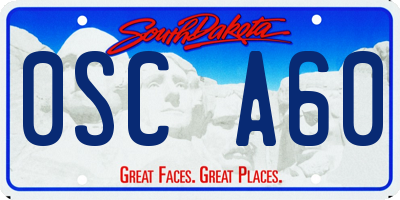 SD license plate 0SCA60