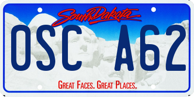 SD license plate 0SCA62