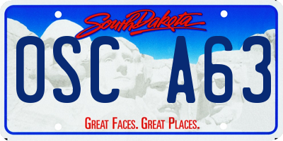 SD license plate 0SCA63