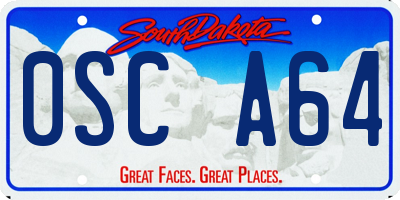 SD license plate 0SCA64
