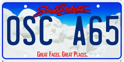 SD license plate 0SCA65