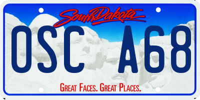 SD license plate 0SCA68