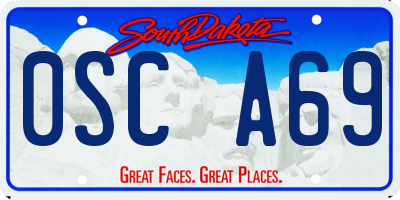 SD license plate 0SCA69