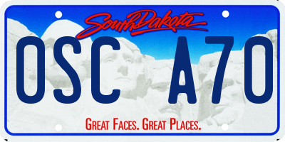 SD license plate 0SCA70