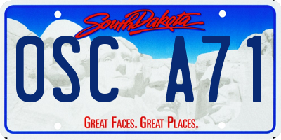 SD license plate 0SCA71