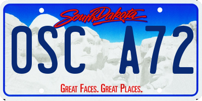 SD license plate 0SCA72