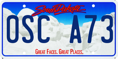 SD license plate 0SCA73