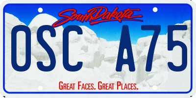 SD license plate 0SCA75