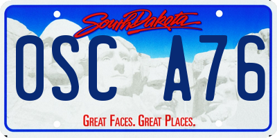 SD license plate 0SCA76