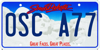 SD license plate 0SCA77