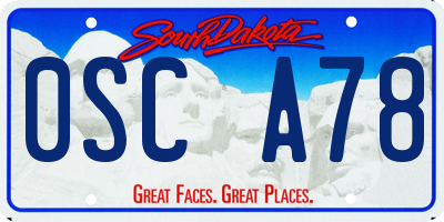 SD license plate 0SCA78