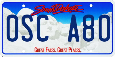 SD license plate 0SCA80