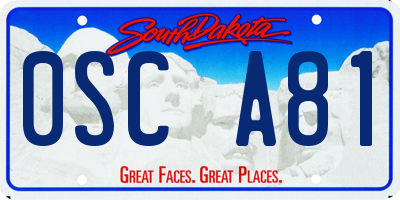 SD license plate 0SCA81