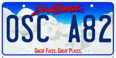 SD license plate 0SCA82