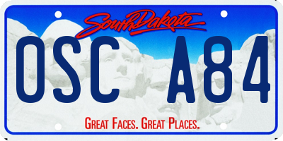 SD license plate 0SCA84