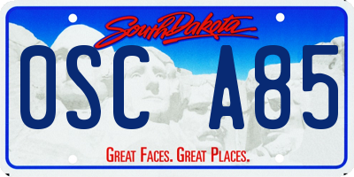 SD license plate 0SCA85