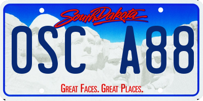 SD license plate 0SCA88