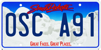 SD license plate 0SCA91