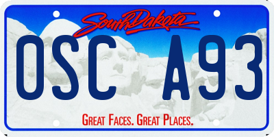 SD license plate 0SCA93