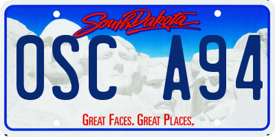 SD license plate 0SCA94