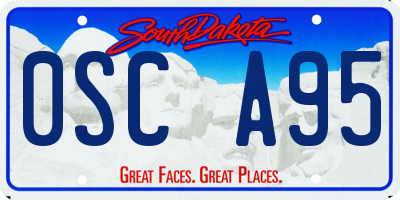 SD license plate 0SCA95