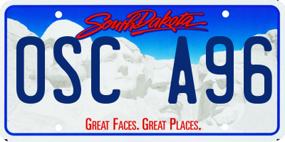 SD license plate 0SCA96